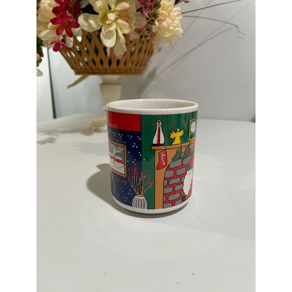 Vintage Master Stoneware Christmas Mug With Santa & Holiday Scene - Picture 3 of 7